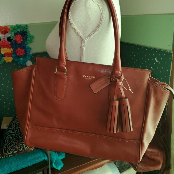 Coach Handbags - COACH EUC LRG CANDACE LEATHER CARRYALL SATCHEL BAG